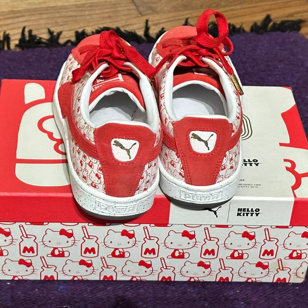 Puma x Hello Kitty Super Kawaii Red Suede Sneakers Womens 7.5 Almost Never Worn! - Picture 6 of 9